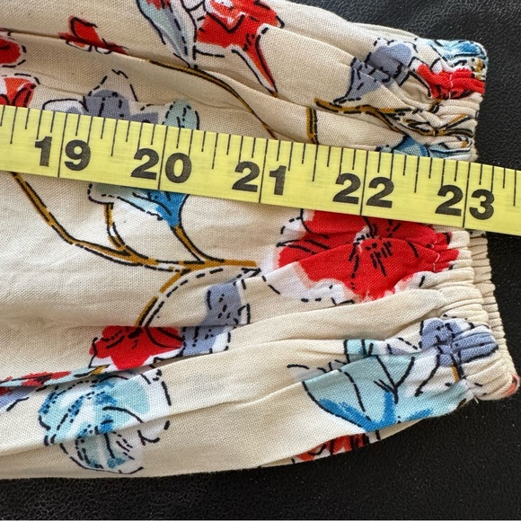 Patrons of Peace Floral Bohemian Dress Red Cream Blouson Long Sleeve S - Picture 12 of 13